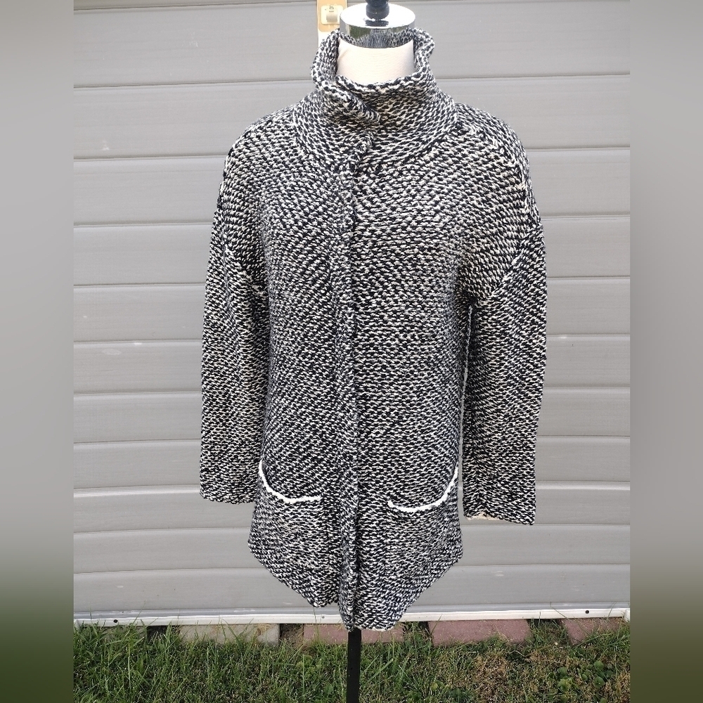 Eileen Fisher Boucle Cardigan Sweater Women XS Textured Organic Cotton Cozy Knit